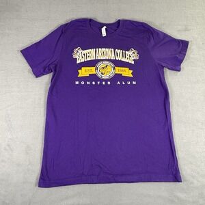 EASTERN ARIZONA COLLEGE Alumni T-Shirt Large Graphic Logo Monster Alumni Purple